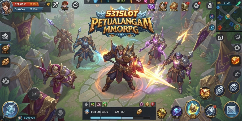 Screenshot gameplay 531SLOT menunjukkan pertempuran seru dalam dunia MMORPG.