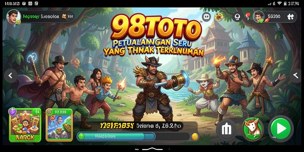 Tangkapan layar utama 98TOTO menampilkan aksi seru dalam petualangan.