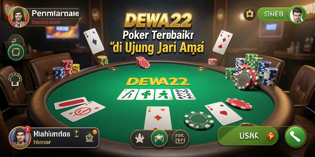 Tangkapan layar gameplay DEWA22 menampilkan suasana seru saat bermain Poker.
