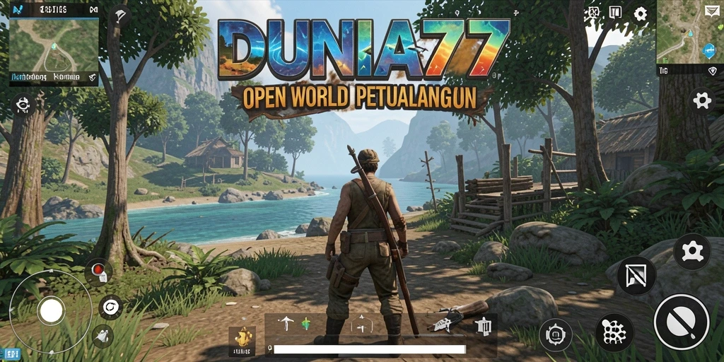 Screenshot gameplay DUNIA77 menampilkan petualangan eksplorasi dunia yang luas.