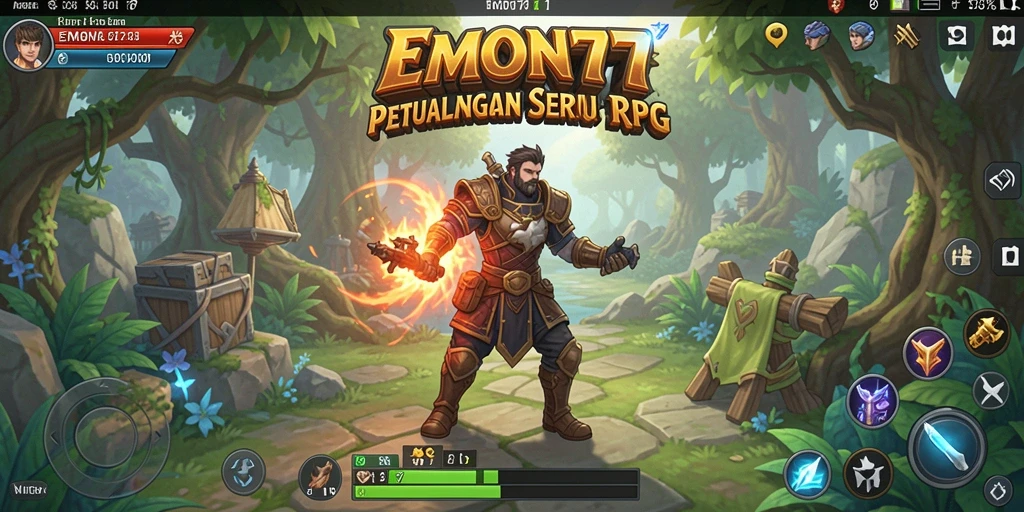 Tampilan menarik dari gameplay RPG EMON77 yang memukau.