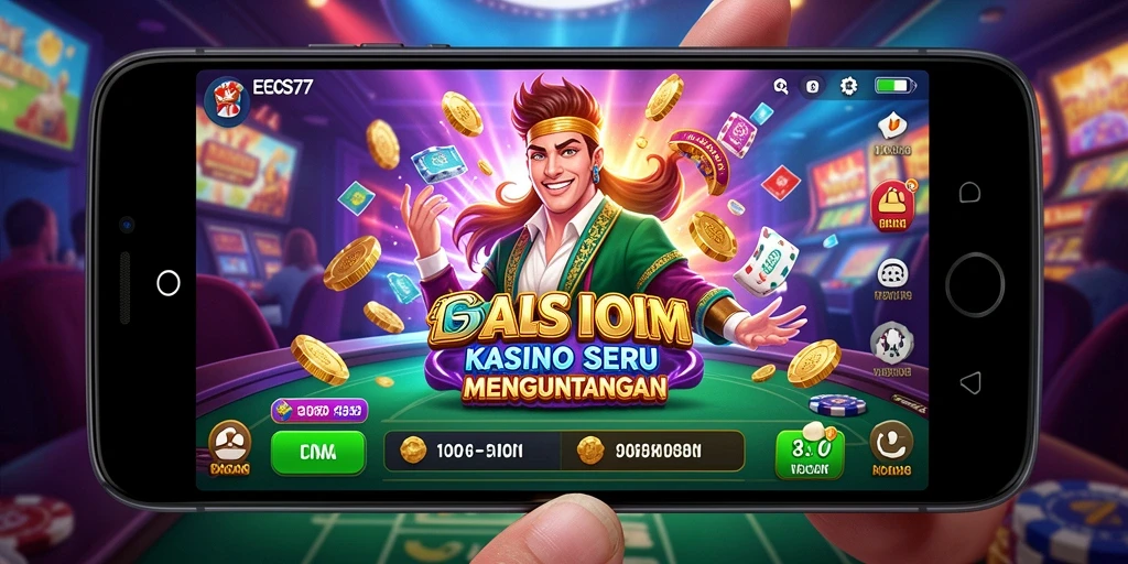 Screenshot utama EOS77 menampilkan gameplay Kasino yang mendebarkan.
