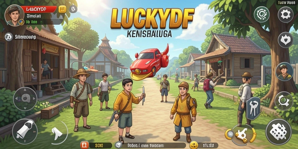 Tampilan gameplay menawan dari LUCKYDF yang menampilkan simulasi kehidupan.