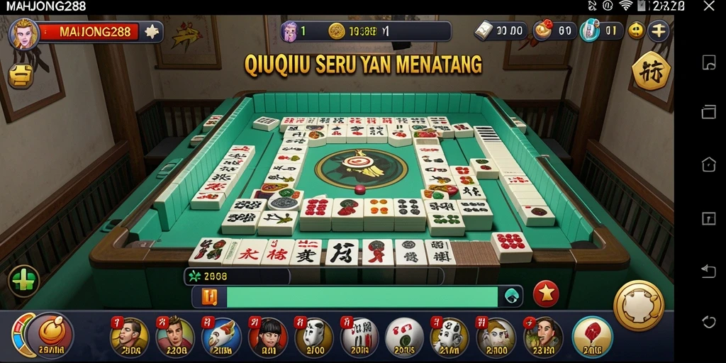 Tangkapan layar gameplay MAHJONG288 memperlihatkan suasana kompetisi yang seru.