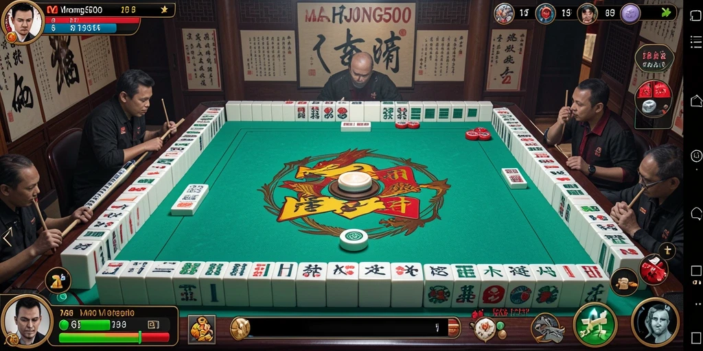 Tampilan gameplay seru dari MAHJONG500 dengan pertarungan yang intens.
