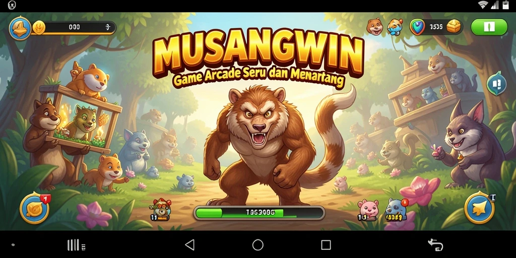 Tangkapan layar MUSANGWIN menampilkan aksi seru dalam gameplay Arcade.