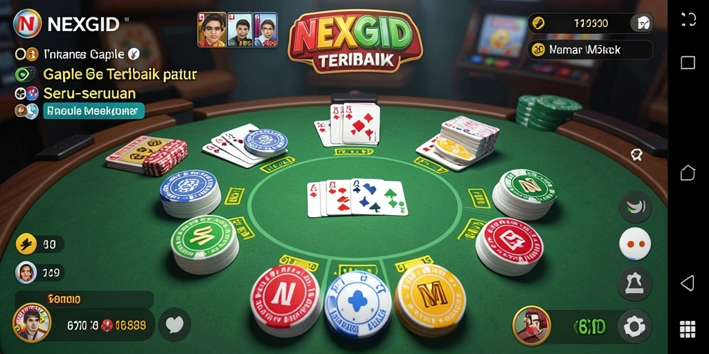 Screenshot gameplay NEXGID yang menampilkan serunya permainan Gaple.