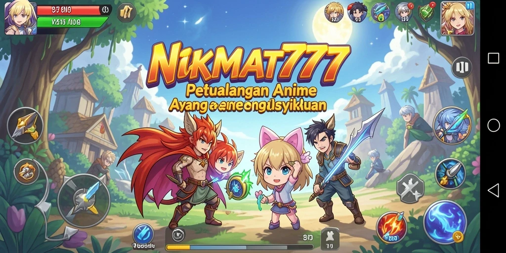 Tampilan gameplay NIKMAT777 dengan karakter anime yang menawan.