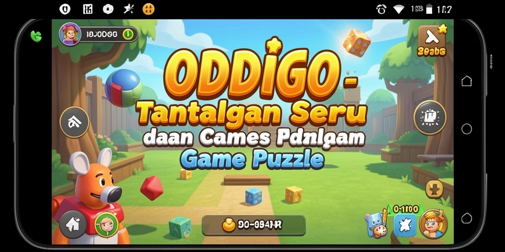 Tampilan utama ODDIGO menampilkan gameplay Puzzle yang menarik dan menantang.