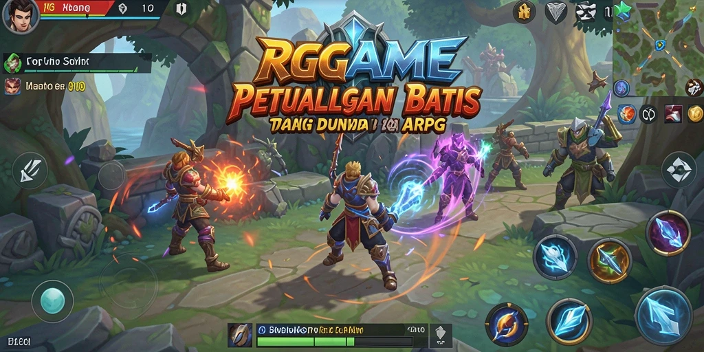 Tampilan epik dari gameplay RPGAME dengan pertarungan yang seru.