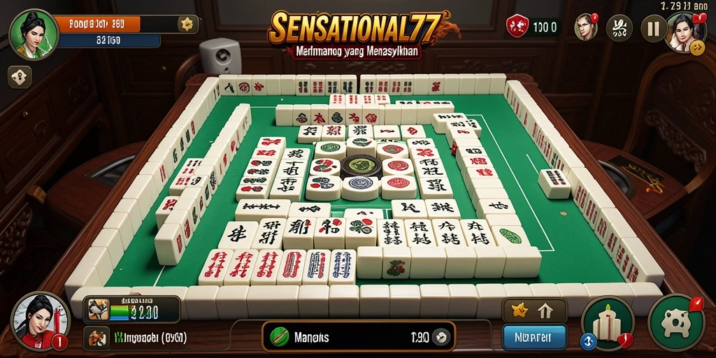 Tangkapan layar gameplay SENSATIONAL77 dengan suasana Mahjong yang menawan.