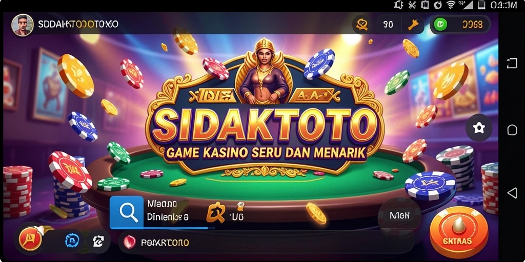 Tampilan gameplay SIDAKTOTO dengan suasana Kasino yang menggembirakan.