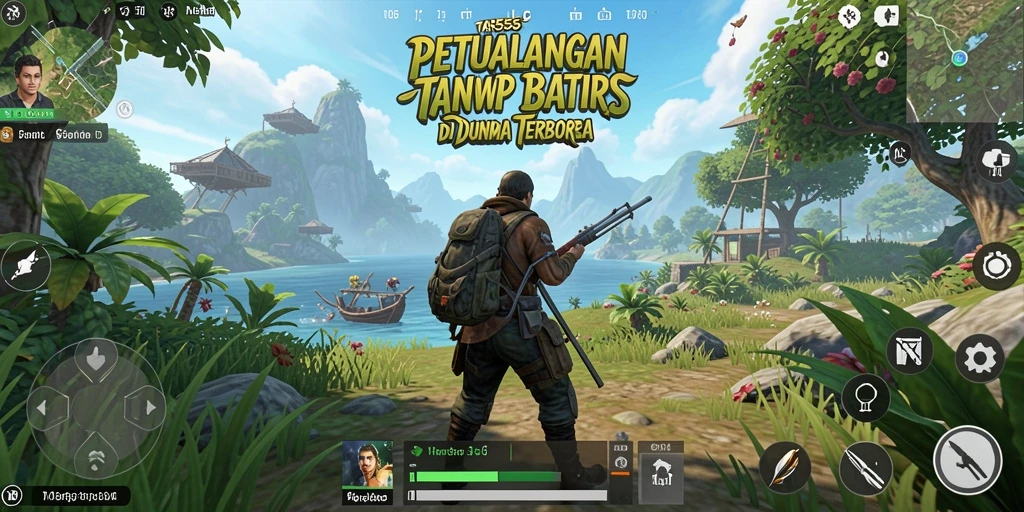 Screenshot TAR555 menampilkan petualangan seru di dunia terbuka.