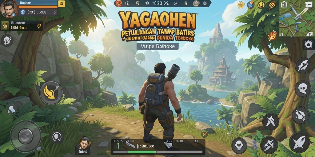 Screenshot menunjukkan aksi seru dalam petualangan Open World YAGAOHEN.